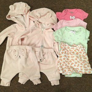 Baby Girl's Newborn Bundle - 8 Pieces